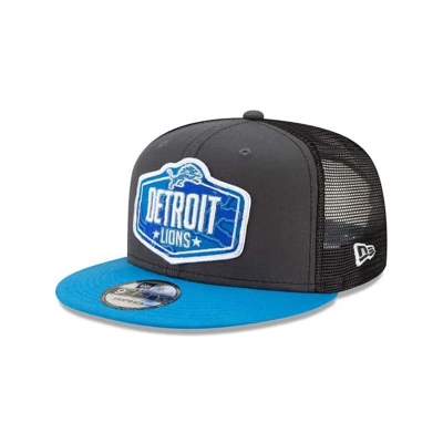 Grey Detroit Lions Hat - New Era NFL NFL Draft 9FIFTY Snapback Caps USA2756039